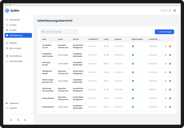 Quitto applikation zeiterfassung 01